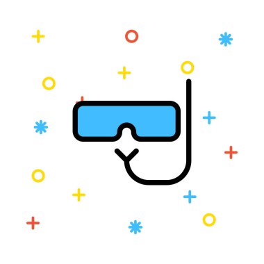 Şnorkel maskesi renk vektör çizim