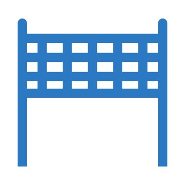 voleybol net düz simgesi, vektör, illüstrasyon 