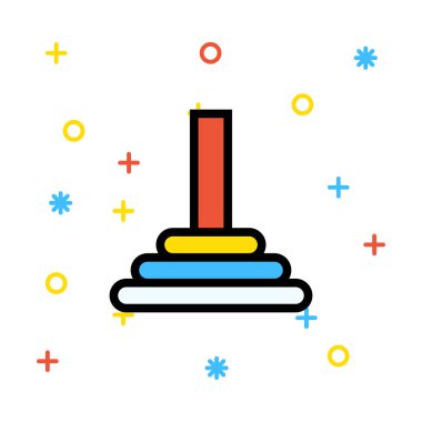 oyuncak piramit simge vektör çizim  