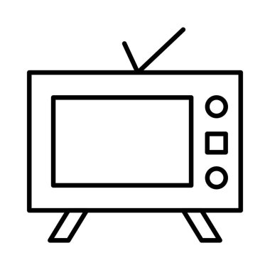 TV düz simgesi, vektör illüstrasyonu 