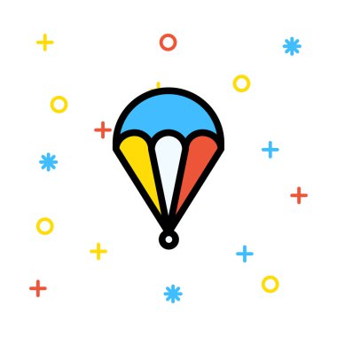 Paraşüt simgesi, işaret, vektör çizim 