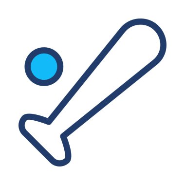 top ve yarasa, vektör çizim, simgesi