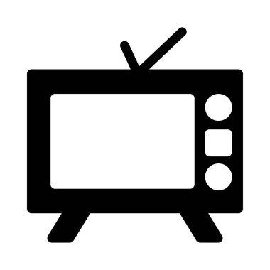TV düz simgesi, vektör illüstrasyonu 