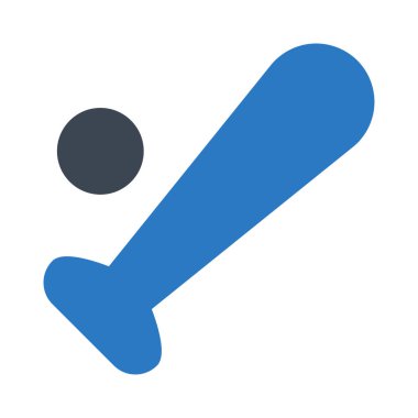 top ve yarasa, vektör çizim, simgesi