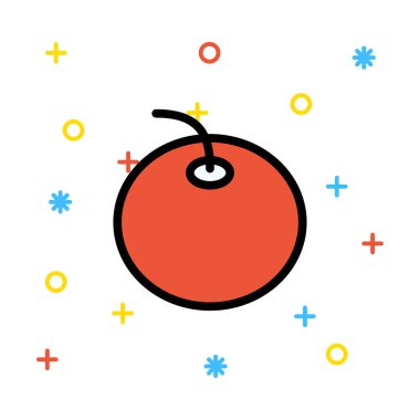 kiraz ikonu vektör illüstrasyonu 