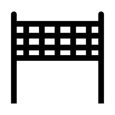 voleybol net düz simgesi, vektör, illüstrasyon 