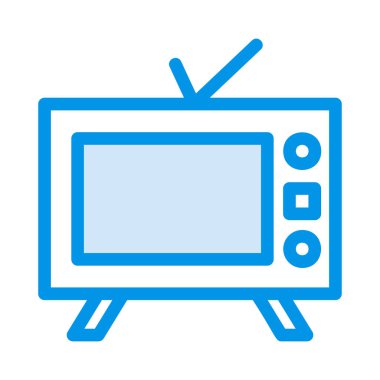 TV düz simgesi, vektör illüstrasyonu 