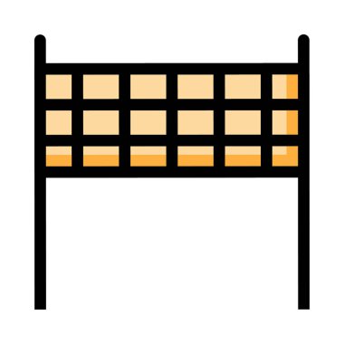 voleybol net düz simgesi, vektör, illüstrasyon 