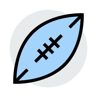 ragbi topu simgesi, vektör illüstrasyonu 