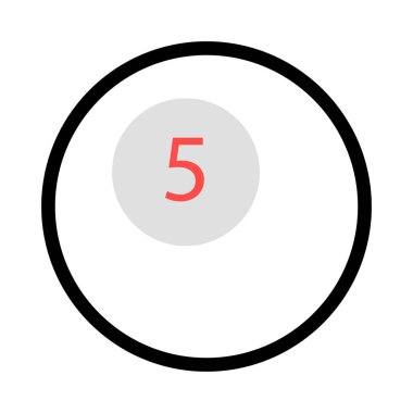 Top 5 numaralı vektör çizim, simgesi 