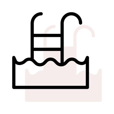 yüzme havuzu simgesi, vektör illüstrasyonu 