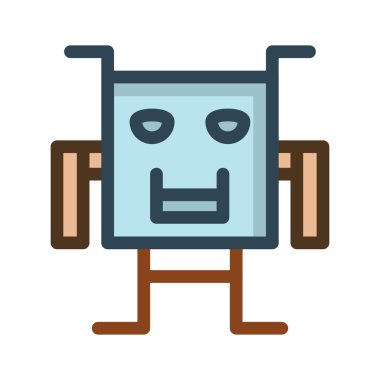 robot ikon vektör illüstrasyonu 
