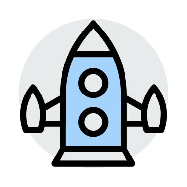 roket ikonu vektör illüstrasyonu 