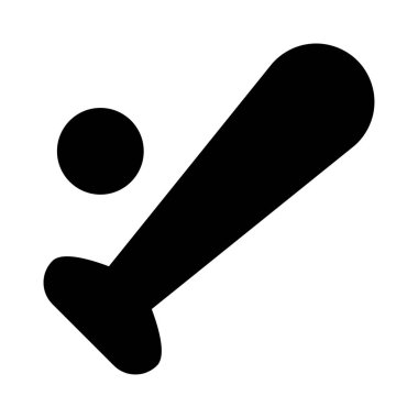 top ve yarasa, vektör çizim, simgesi