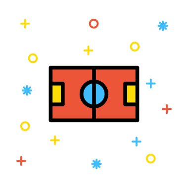 futbol alanı ikon vektör illüstrasyonu 