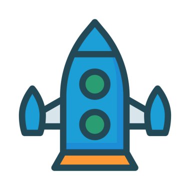 roket ikonu vektör illüstrasyonu 