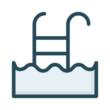 yüzme havuzu simgesi, vektör illüstrasyonu 