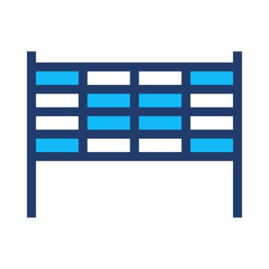 voleybol net düz simgesi, vektör, illüstrasyon 