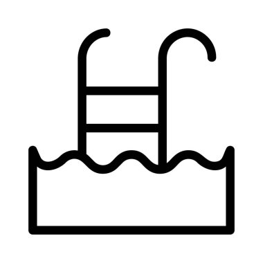 yüzme havuzu simgesi, vektör illüstrasyonu 