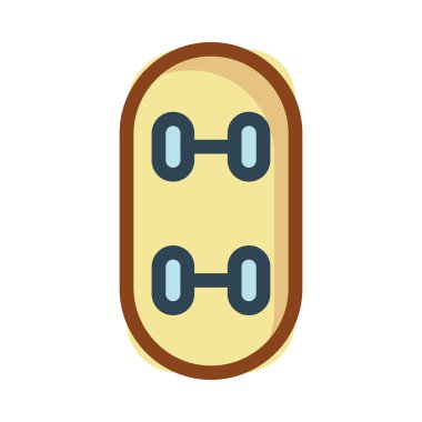 kaykay düz simgesi, vektör, illüstrasyon