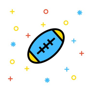 ragbi topu simgesi, vektör illüstrasyonu 