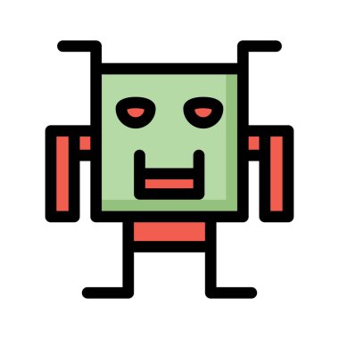 robot ikon vektör illüstrasyonu 