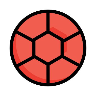 Futbol düz simgesi, vektör, illüstrasyon 