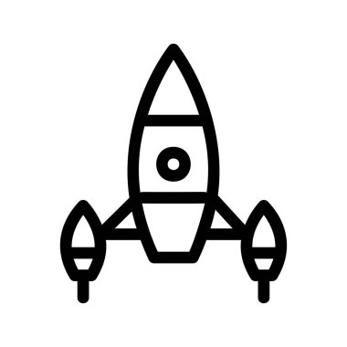 Basit roket kutsal kişilerin resmi, vektör çizim 