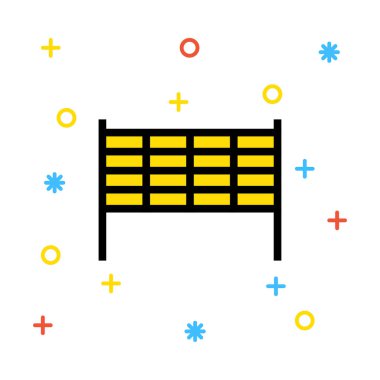 voleybol net düz simgesi, vektör, illüstrasyon 