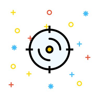 Düz hedef simgesini, vektör, illüstrasyon