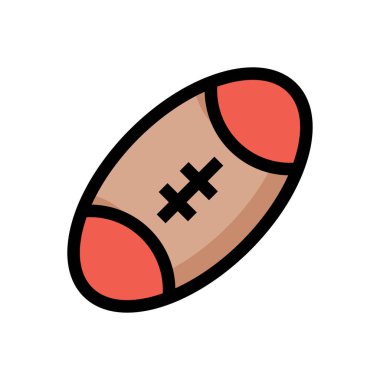 ragbi topu simgesi, vektör illüstrasyonu 