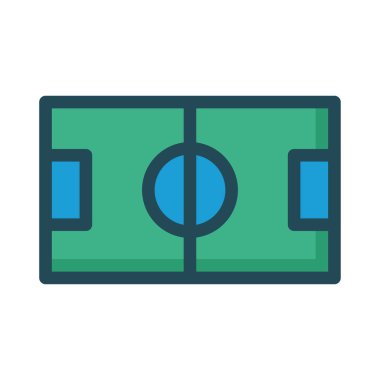 futbol alanı ikon vektör illüstrasyonu 