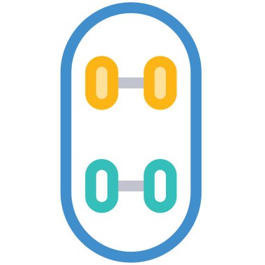 kaykay düz simgesi, vektör, illüstrasyon