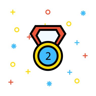 madalya simgesi, işareti, vektör halat 