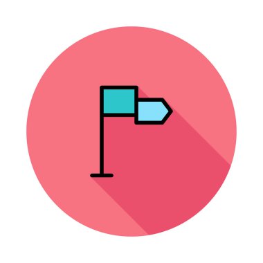 bayrak düz simgesi, vektör, illüstrasyon  