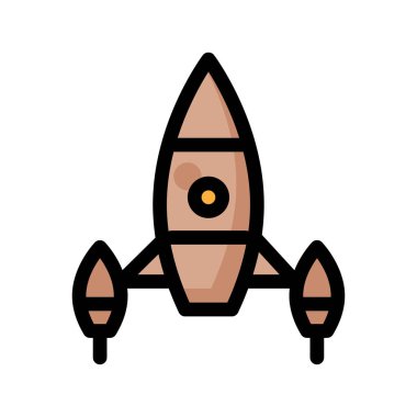 Basit roket kutsal kişilerin resmi, vektör çizim 