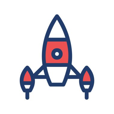 Basit roket kutsal kişilerin resmi, vektör çizim 