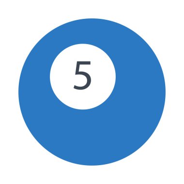 Top 5 numaralı vektör çizim, simgesi 