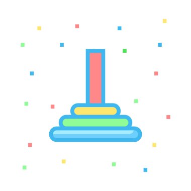 oyuncak piramit simge vektör çizim 