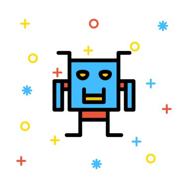 robot ikon vektör illüstrasyonu 