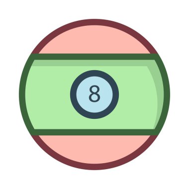 topu sekiz vektör çizim, simgesi 