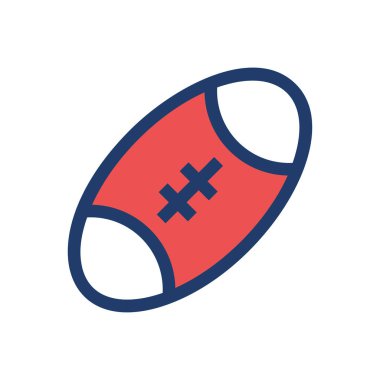 ragbi topu simgesi, vektör illüstrasyonu 