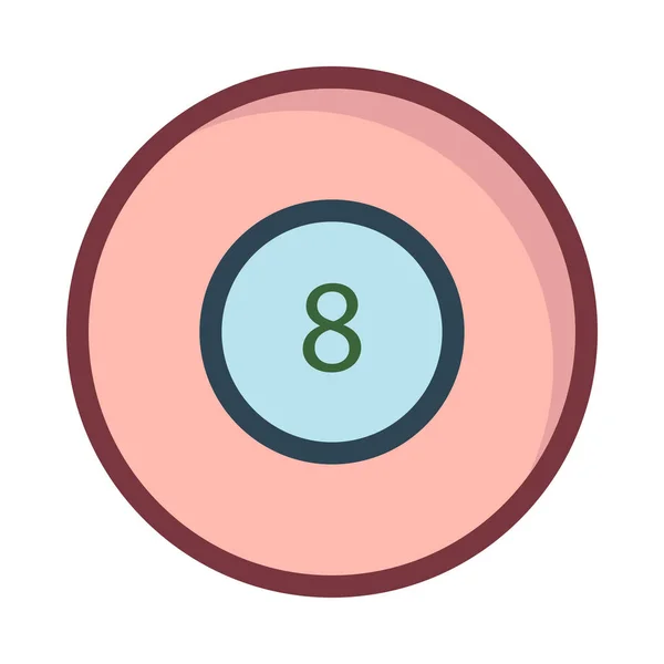 Ball Number Eight Vector Illustration Icon — Stock Vector