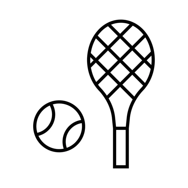 Tennisschläger Und Ballvektorillustration — Stockvektor