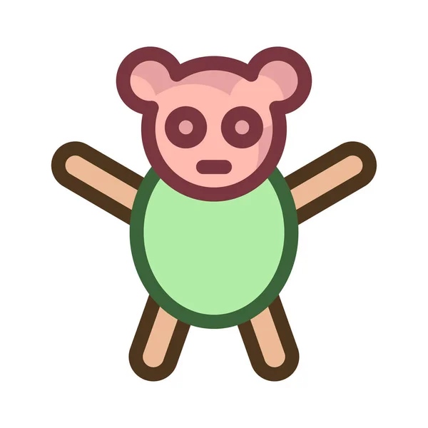 Oso Peluche Icono Vector Ilustración — Archivo Imágenes Vectoriales