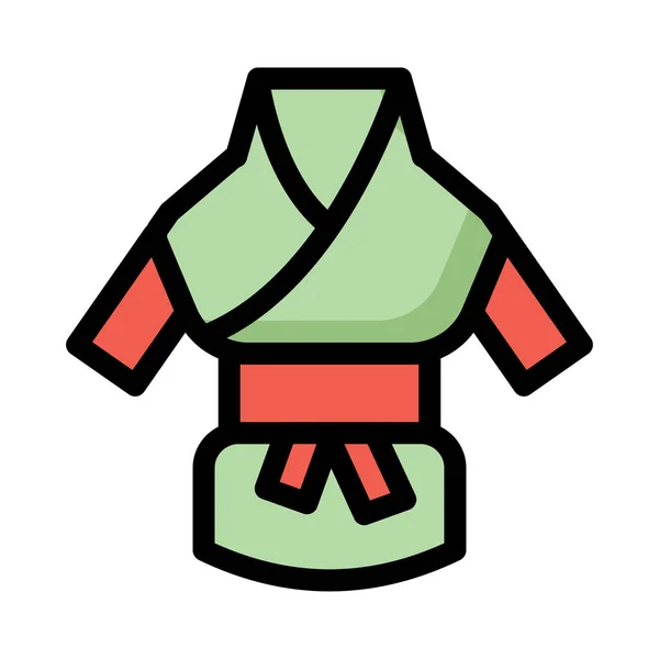 Traditionella Uniform För Karate Benämn Kararedräkt Ikon — Stock vektor