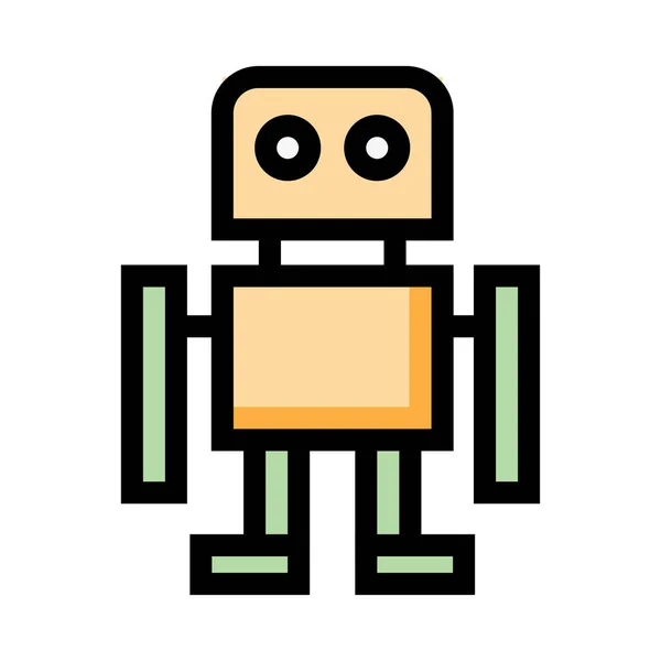 Robot Icono Vector Ilustración — Archivo Imágenes Vectoriales