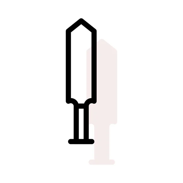 Cricket Bat Pictogram Vectorillustratie — Stockvector