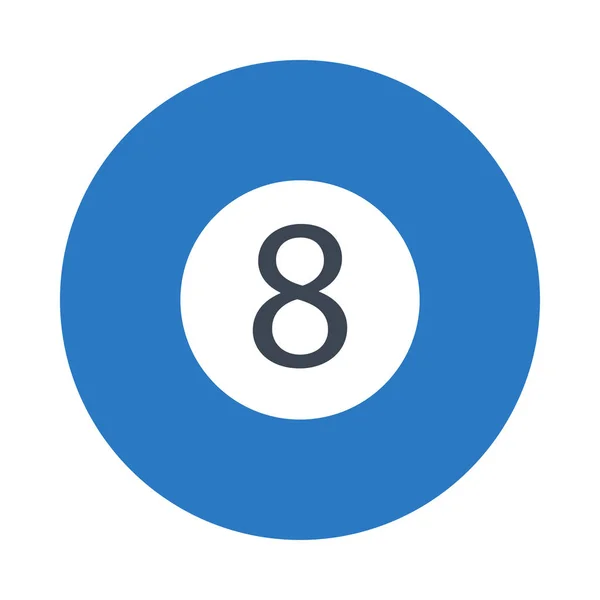 Boule Numéro Huit Illustration Vectorielle Icône — Image vectorielle