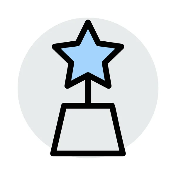 Monumento Con Ilustración Vector Icono Estrella — Vector de stock